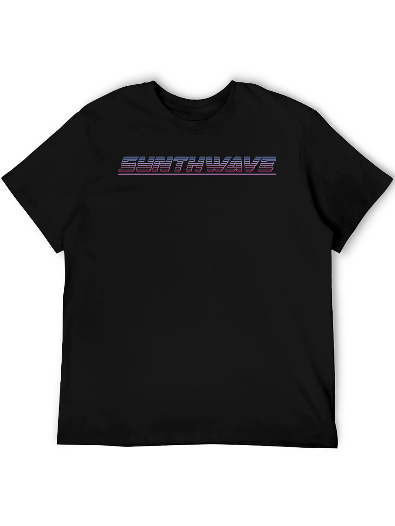 Synthwave Retro Style T-Shirt - Black