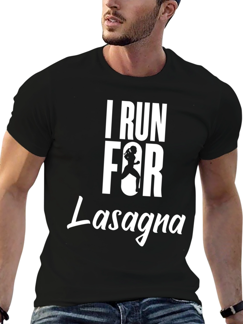 I Run for Lasagna T-Shirt Funny Running Tee