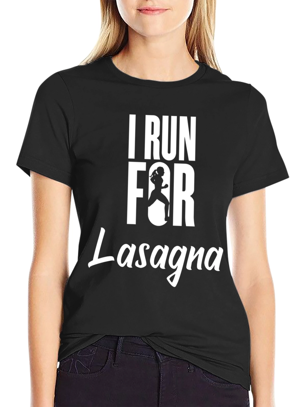 I Run for Lasagna T-Shirt Funny Running Tee