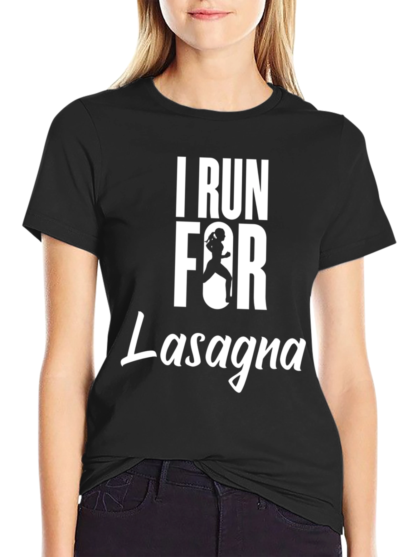 I Run for Lasagna T-Shirt Funny Running Tee