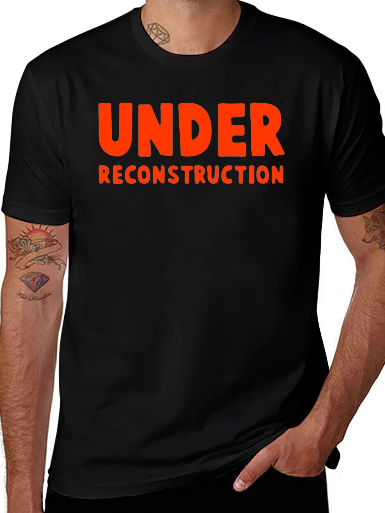 Under Reconstruction Graphic Tee - Bold Statement Shirt