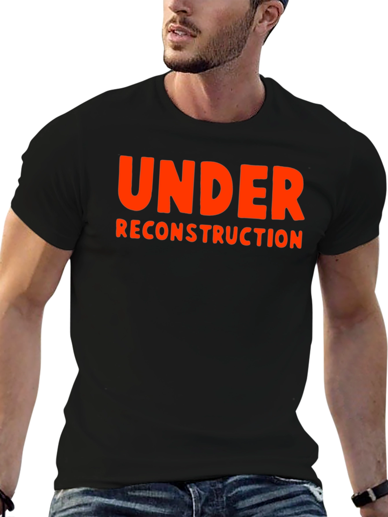 Under Reconstruction Graphic Tee - Bold Statement Shirt