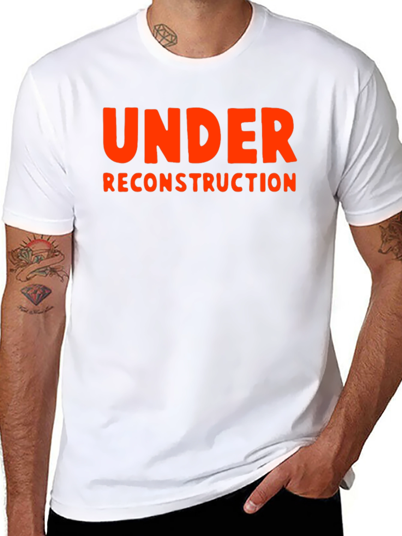 Under Reconstruction Graphic Tee - Bold Statement Shirt