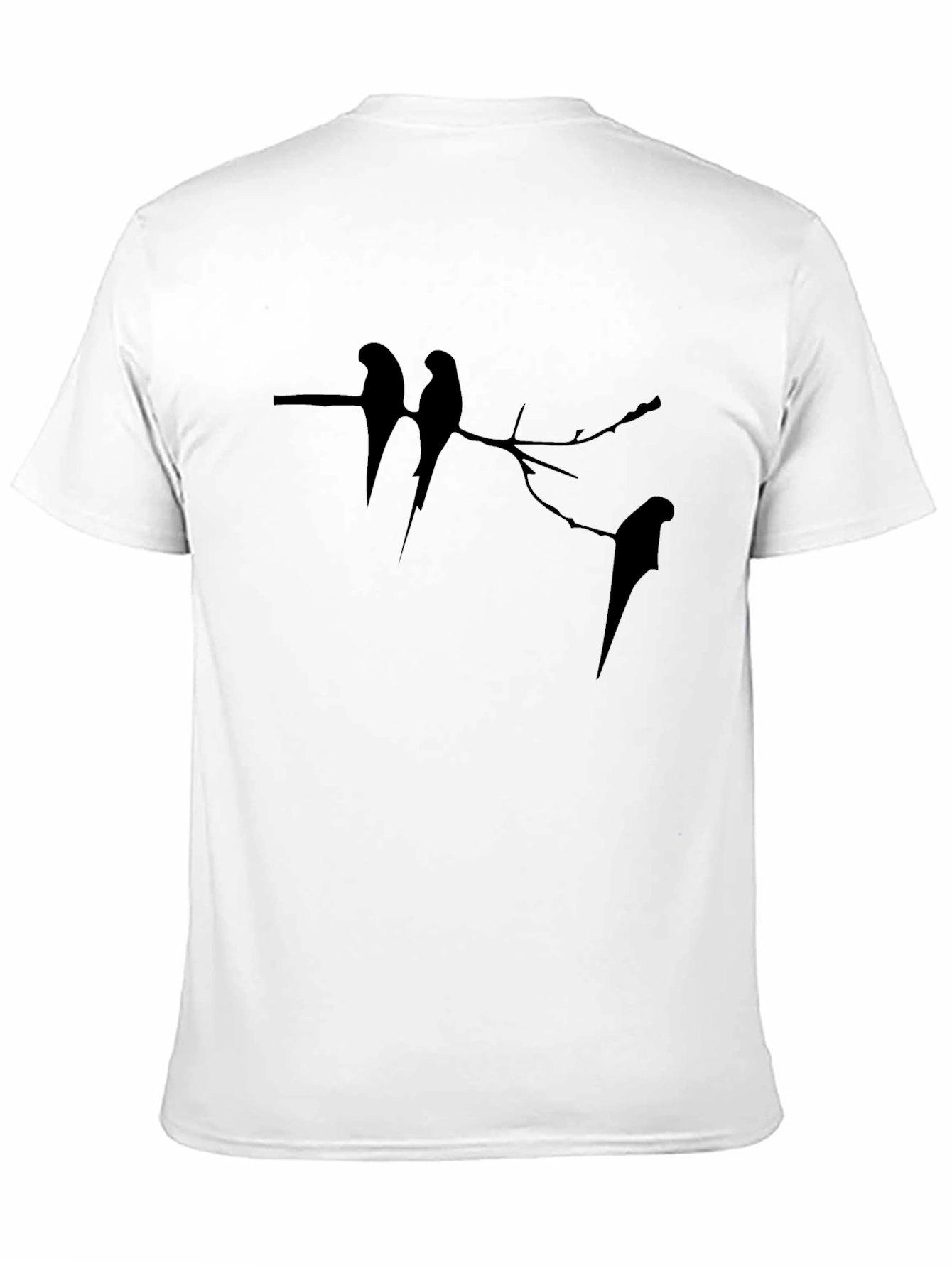 Black Tee with Bird Silhouette Design