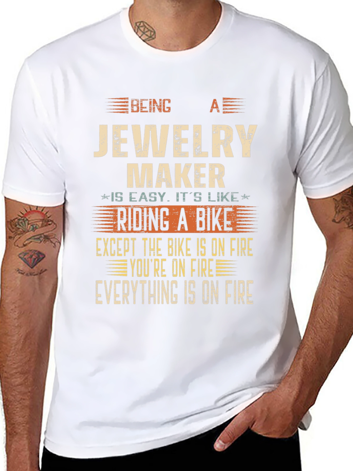 Jewelry Maker Funny T-Shirt - On Fire Theme