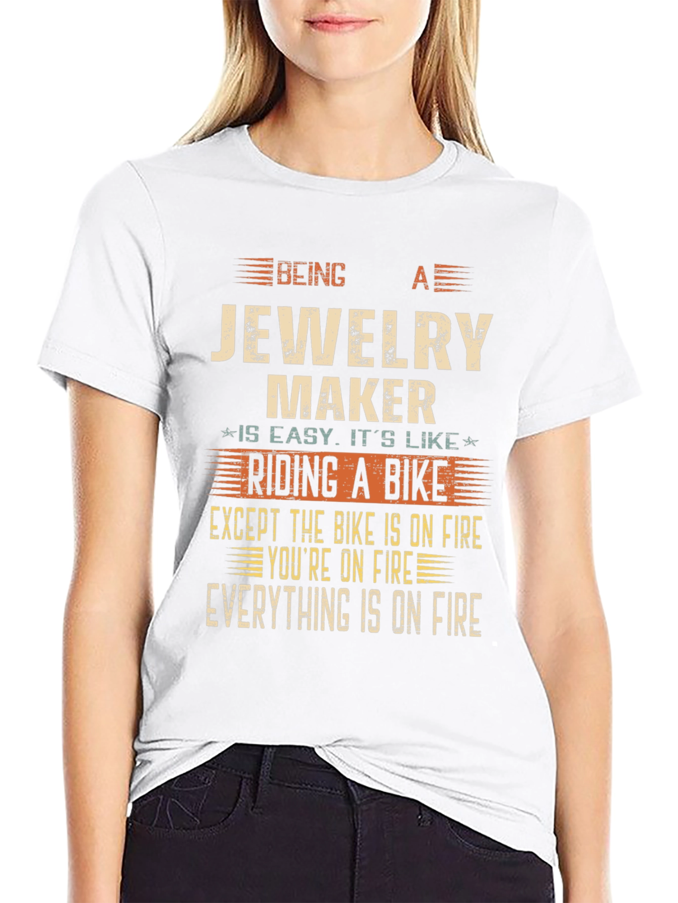 Jewelry Maker Funny T-Shirt - On Fire Theme