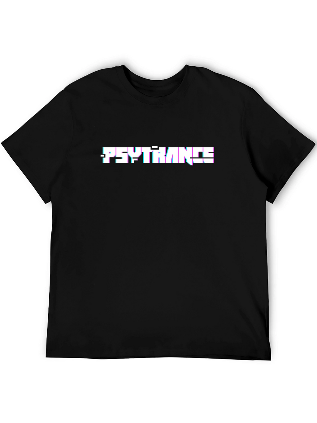 Psytrance Glitch Graphic Black Tee
