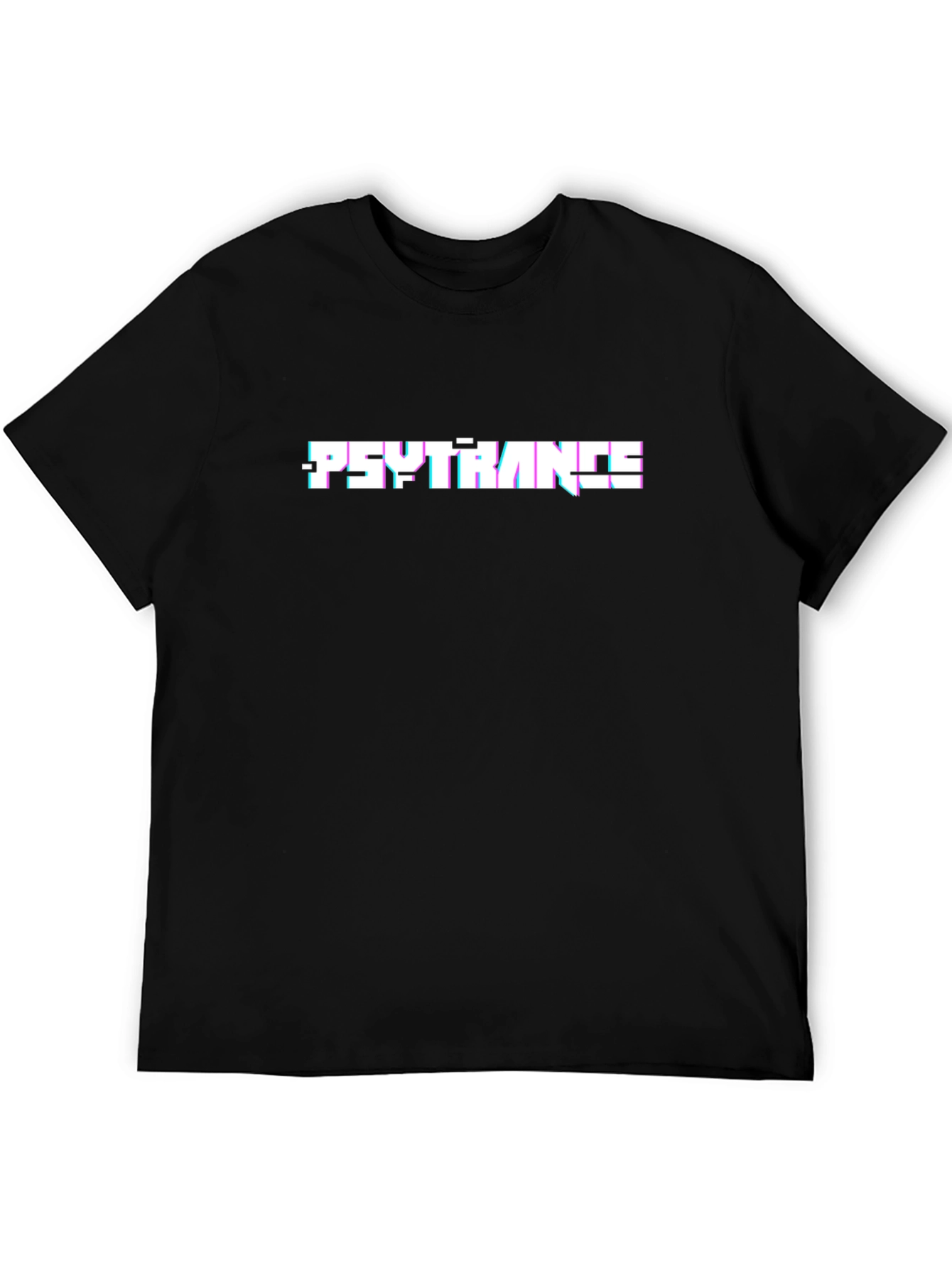 Psytrance Glitch Graphic Black Tee