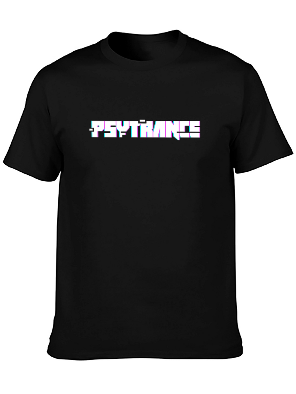 Psytrance Glitch Graphic Black Tee