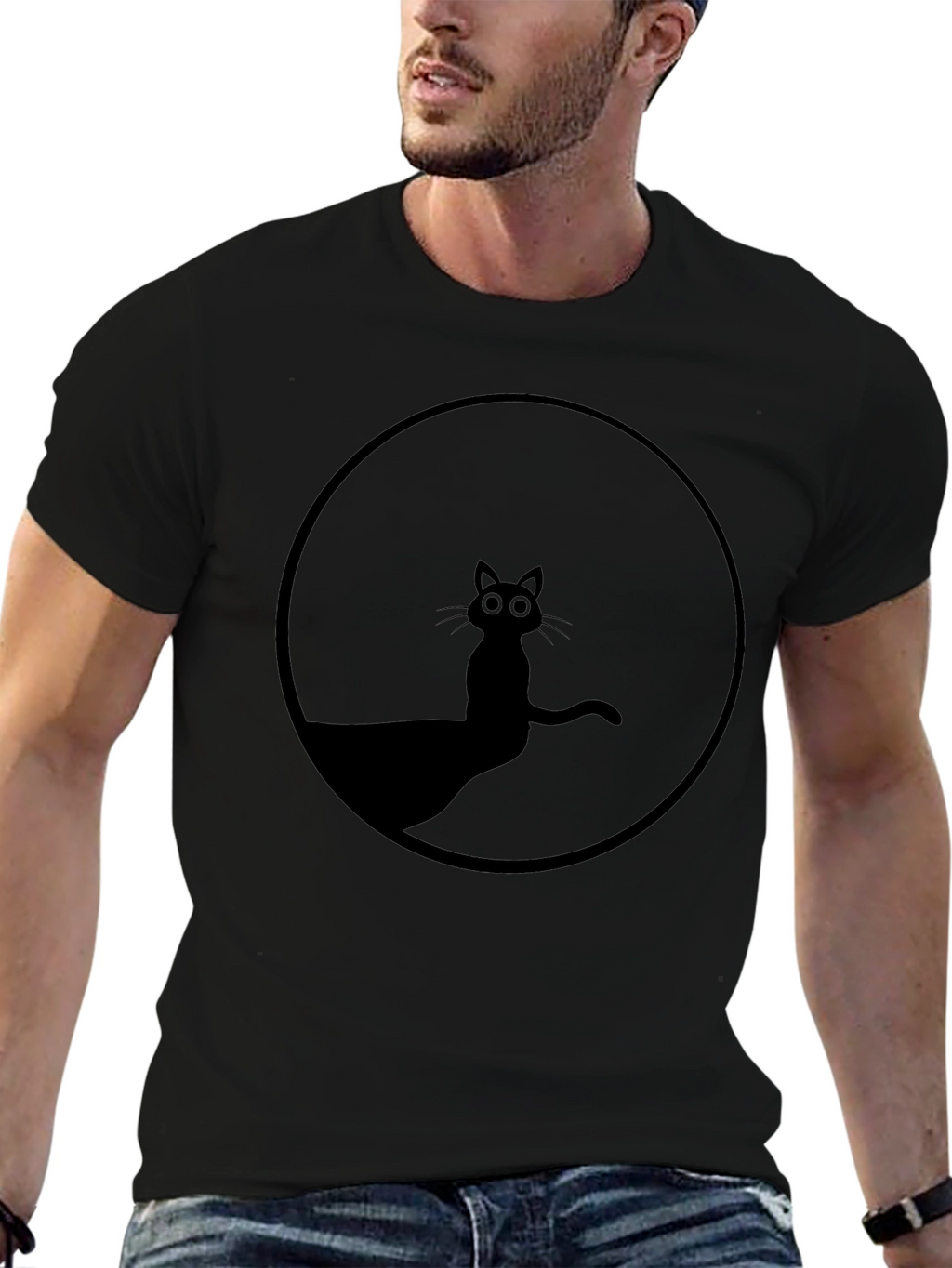 Black Cat Silhouette T-Shirt - Unisex Graphic Tee
