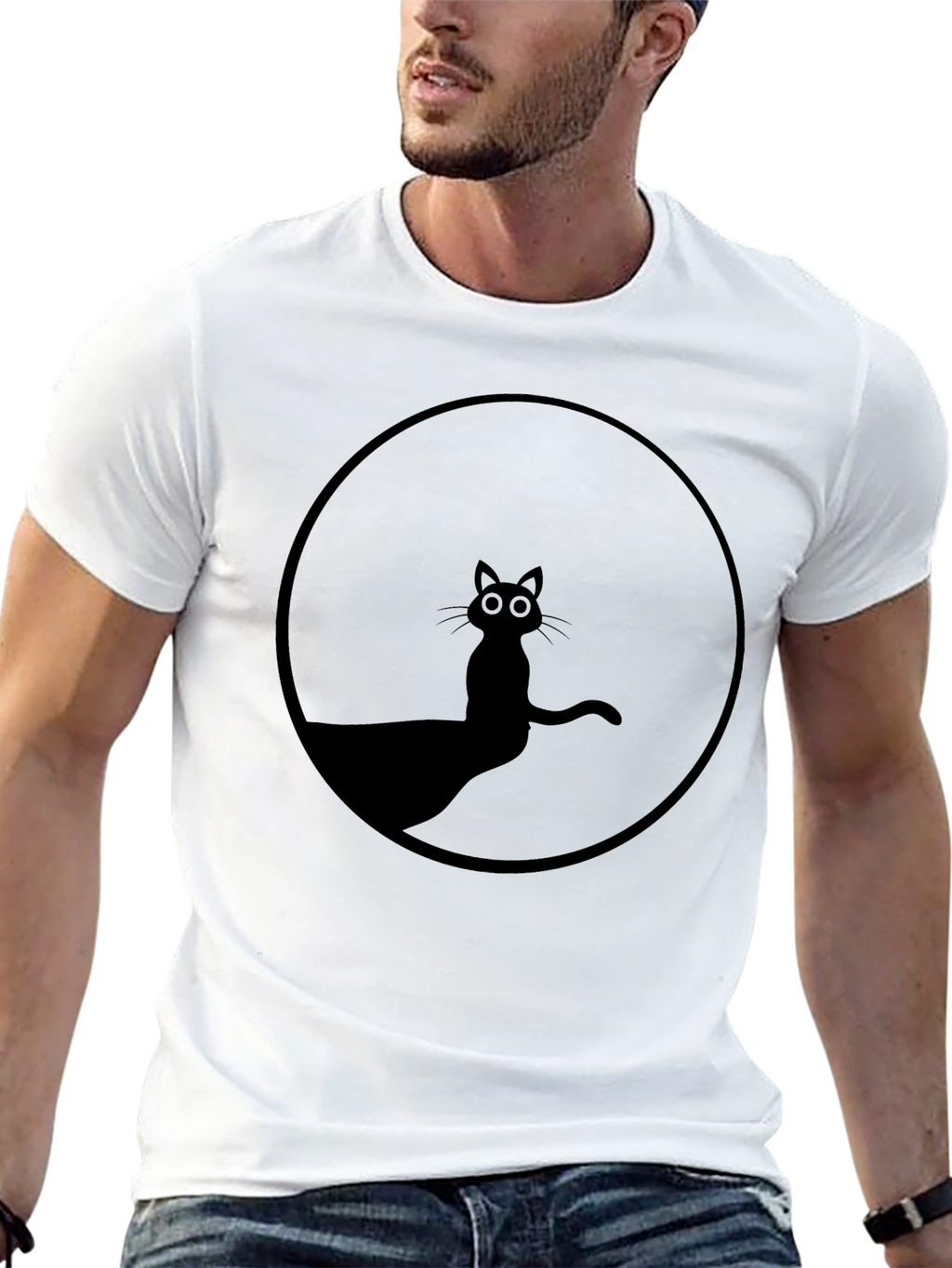 Black Cat Silhouette T-Shirt - Unisex Graphic Tee