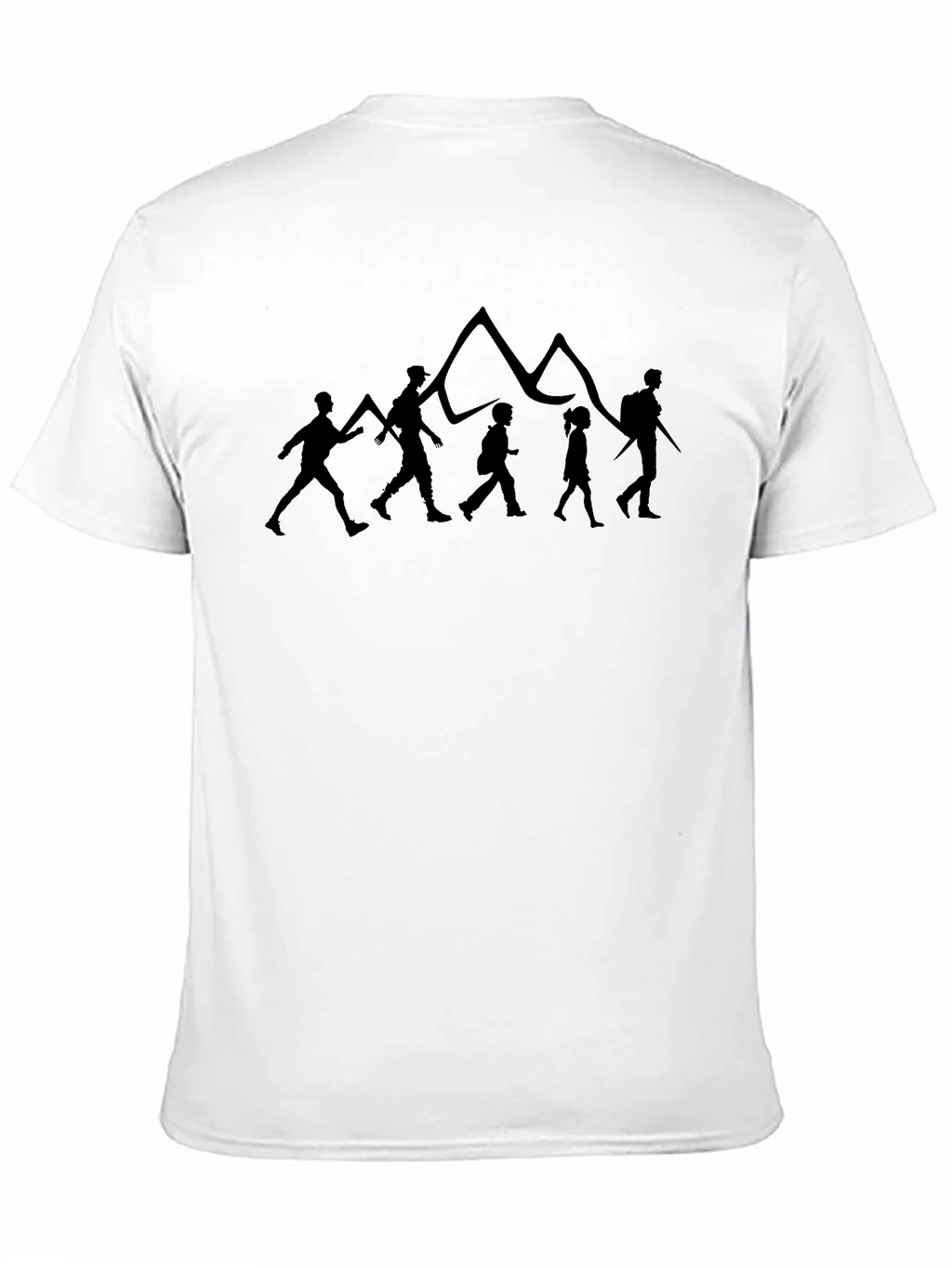 Hiking Family Silhouette Black T-Shirt