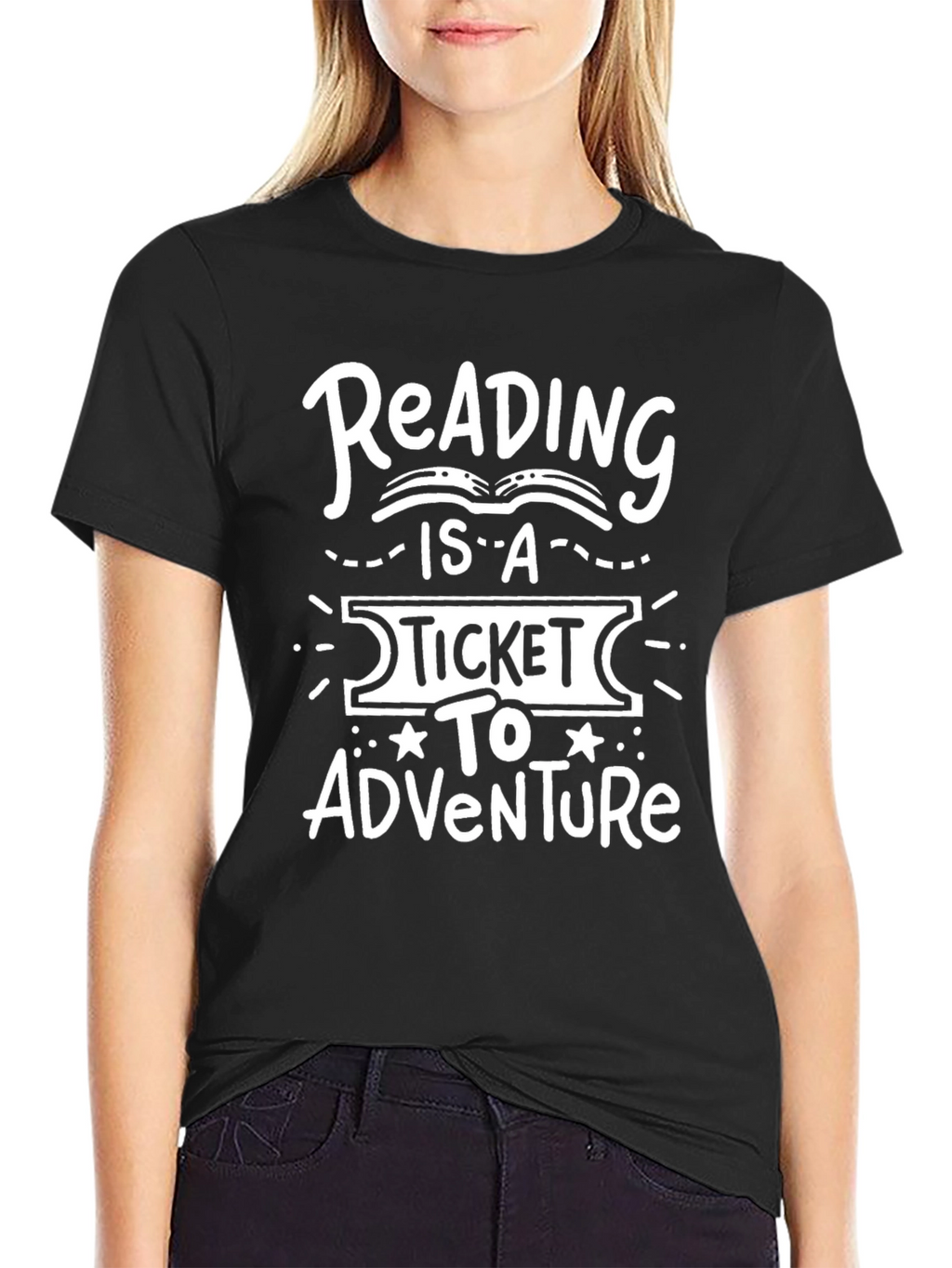 Reading Adventure T-Shirt - Black Unisex