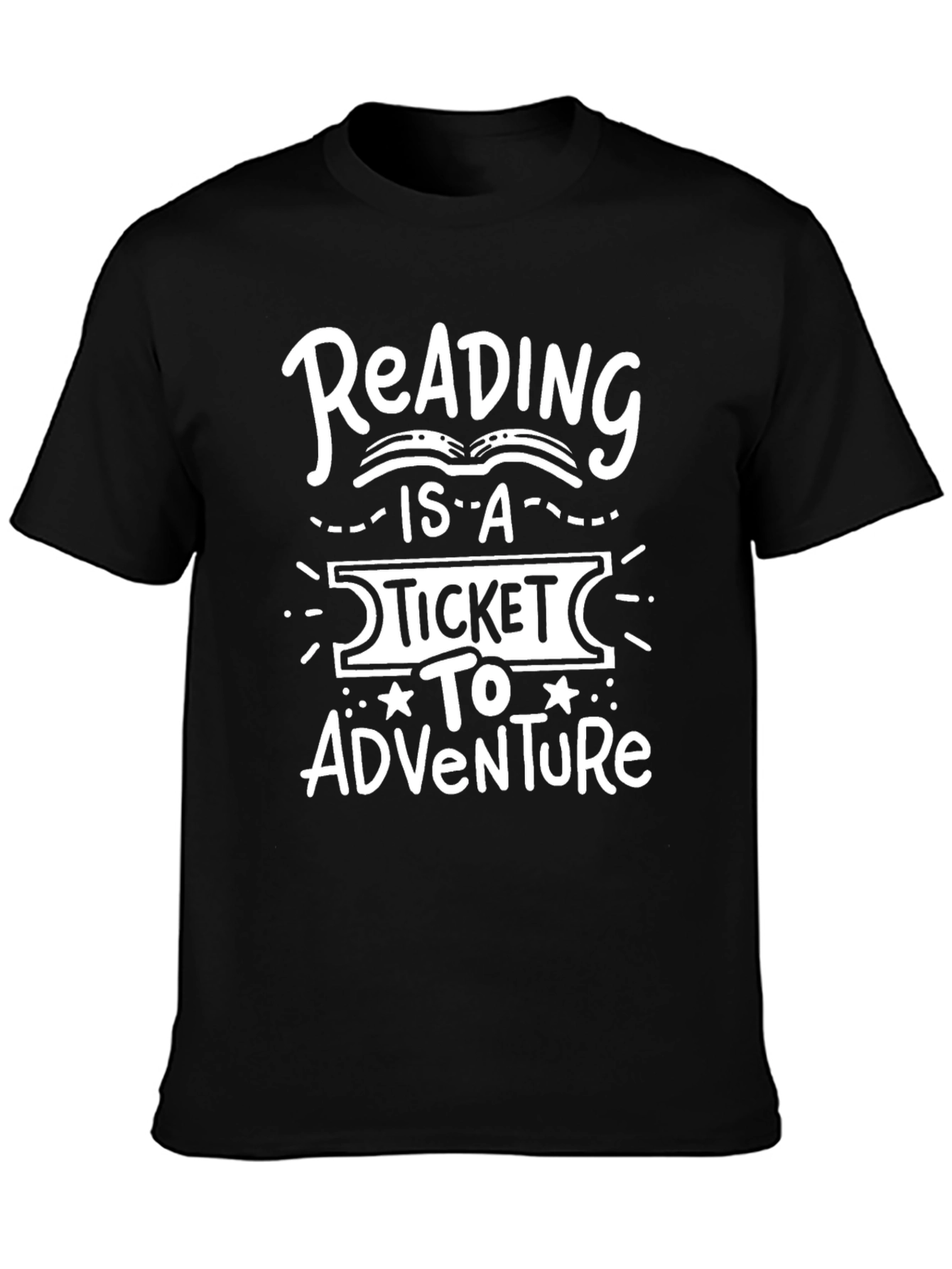 Reading Adventure T-Shirt - Black Unisex