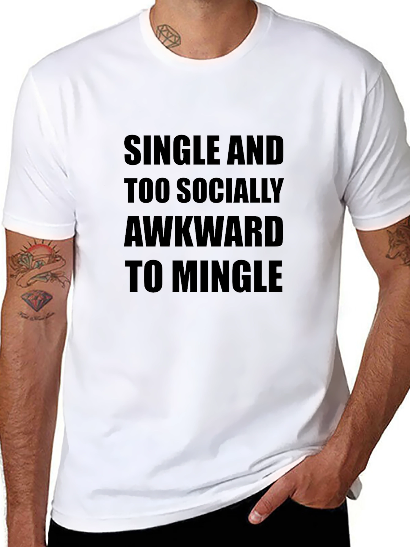 Single and Socially Awkward Black T-Shirt