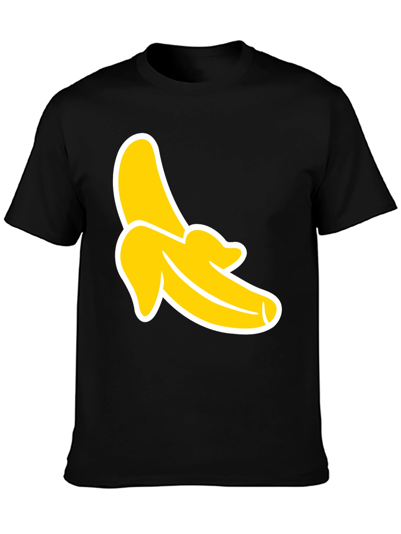 Banana Graphic Tee - Black Cotton T-Shirt