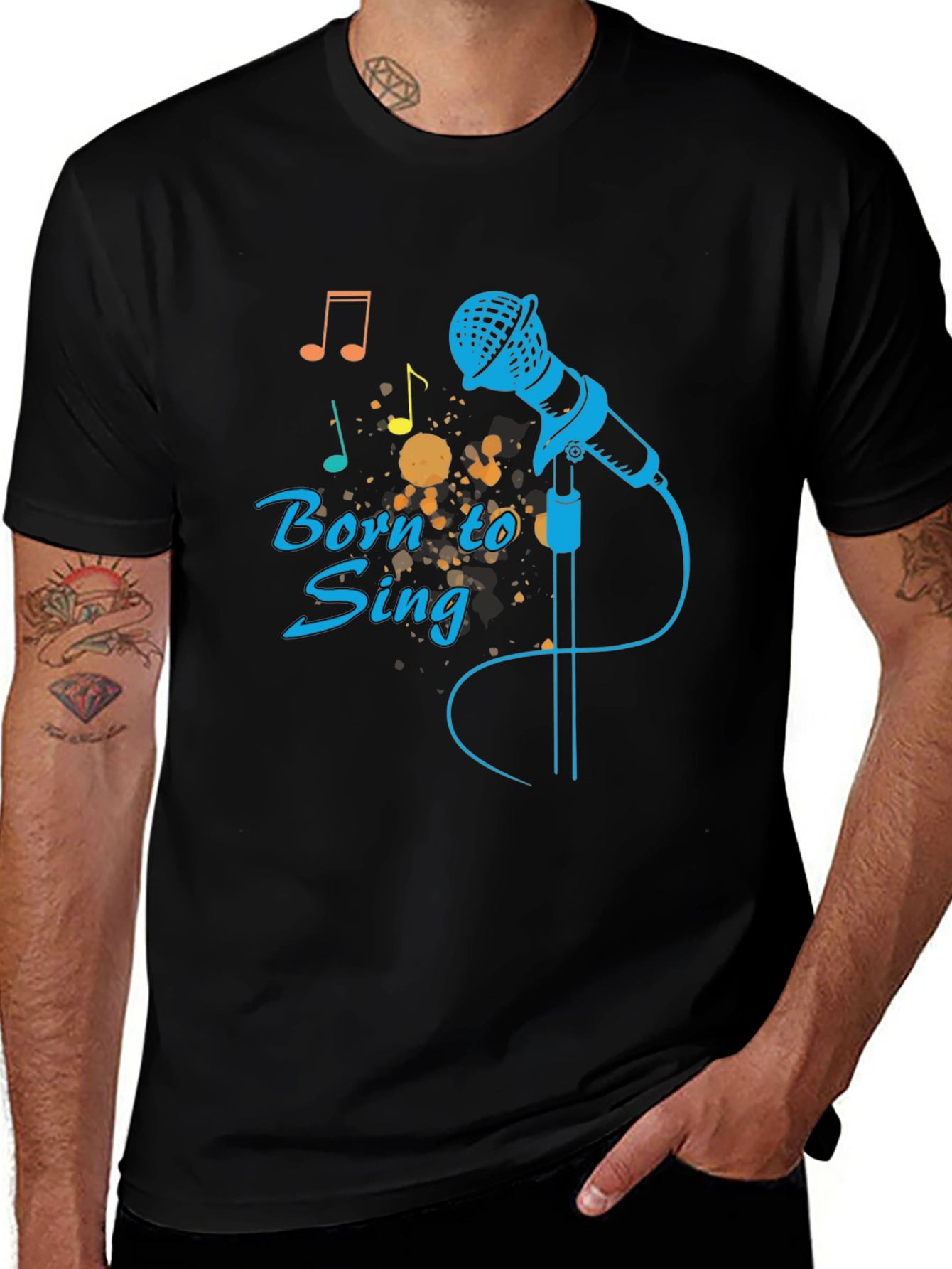 Born to Sing Black Graphic Tee