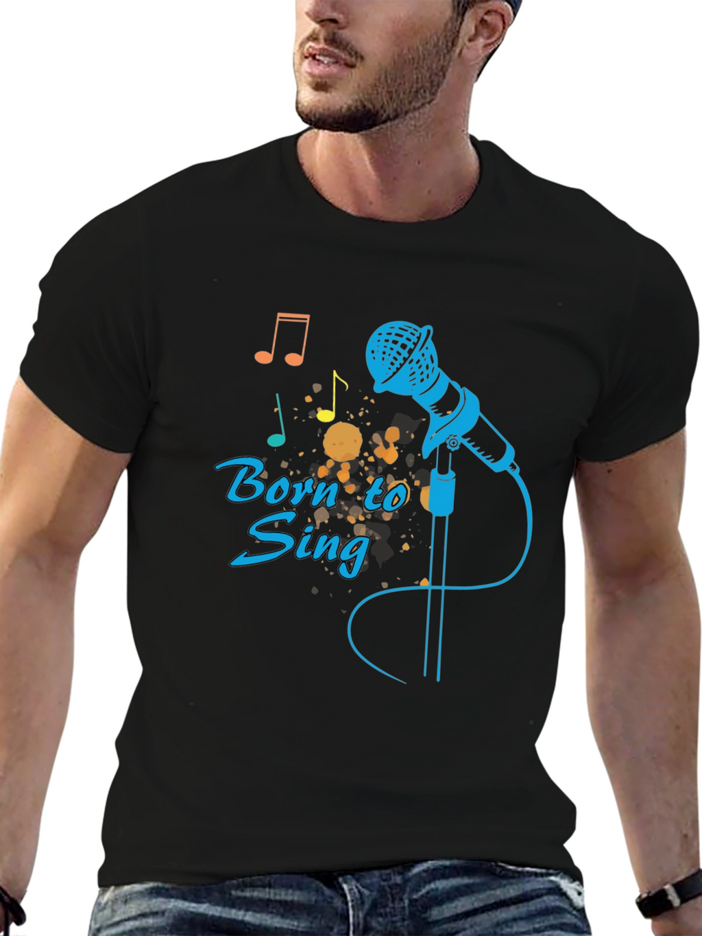 Born to Sing Black Graphic Tee