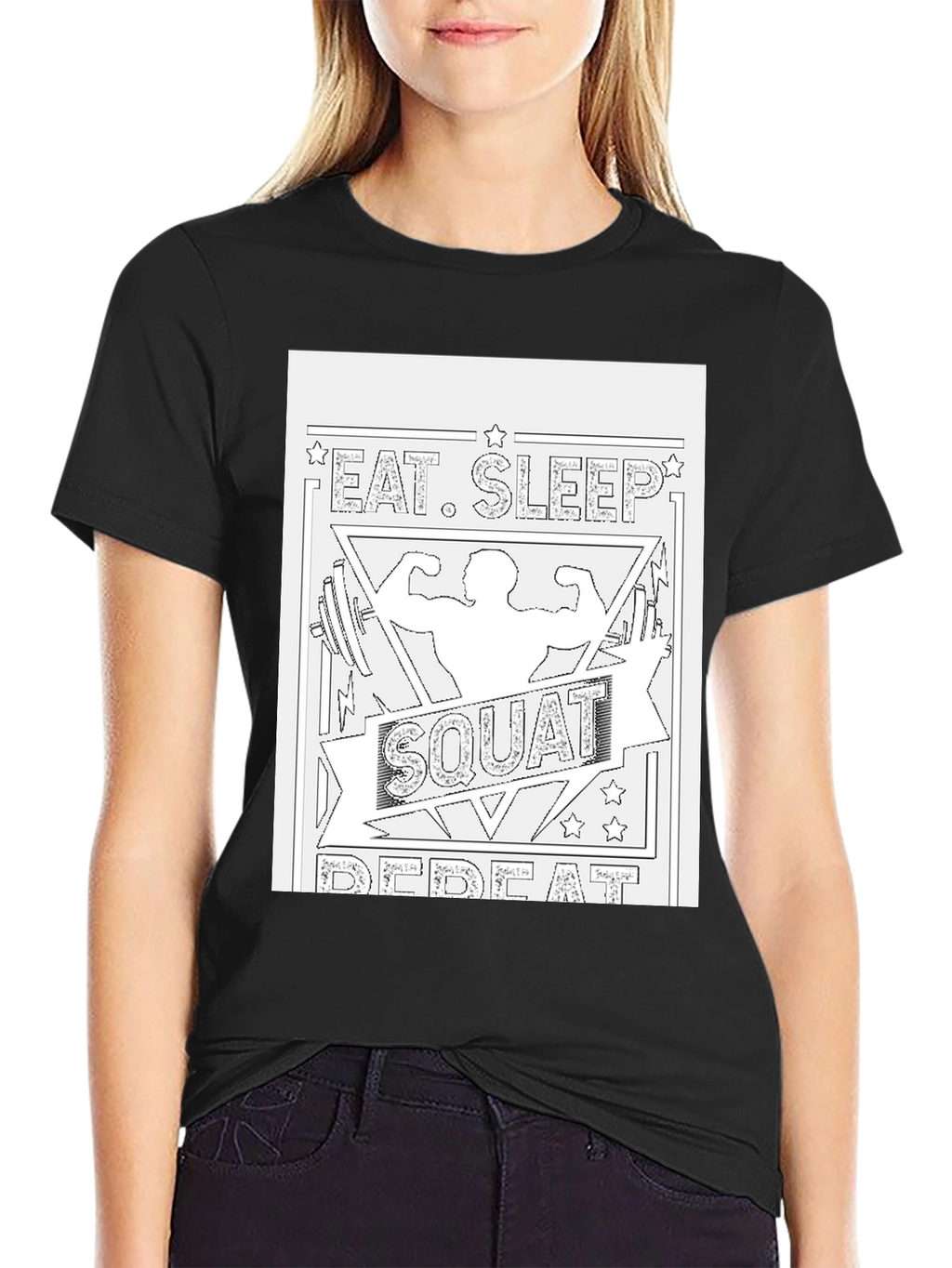 Eat Sleep Squat Repeat Graphic Tee