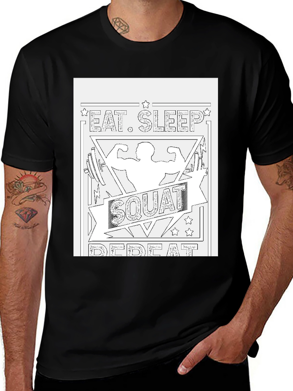Eat Sleep Squat Repeat Graphic Tee