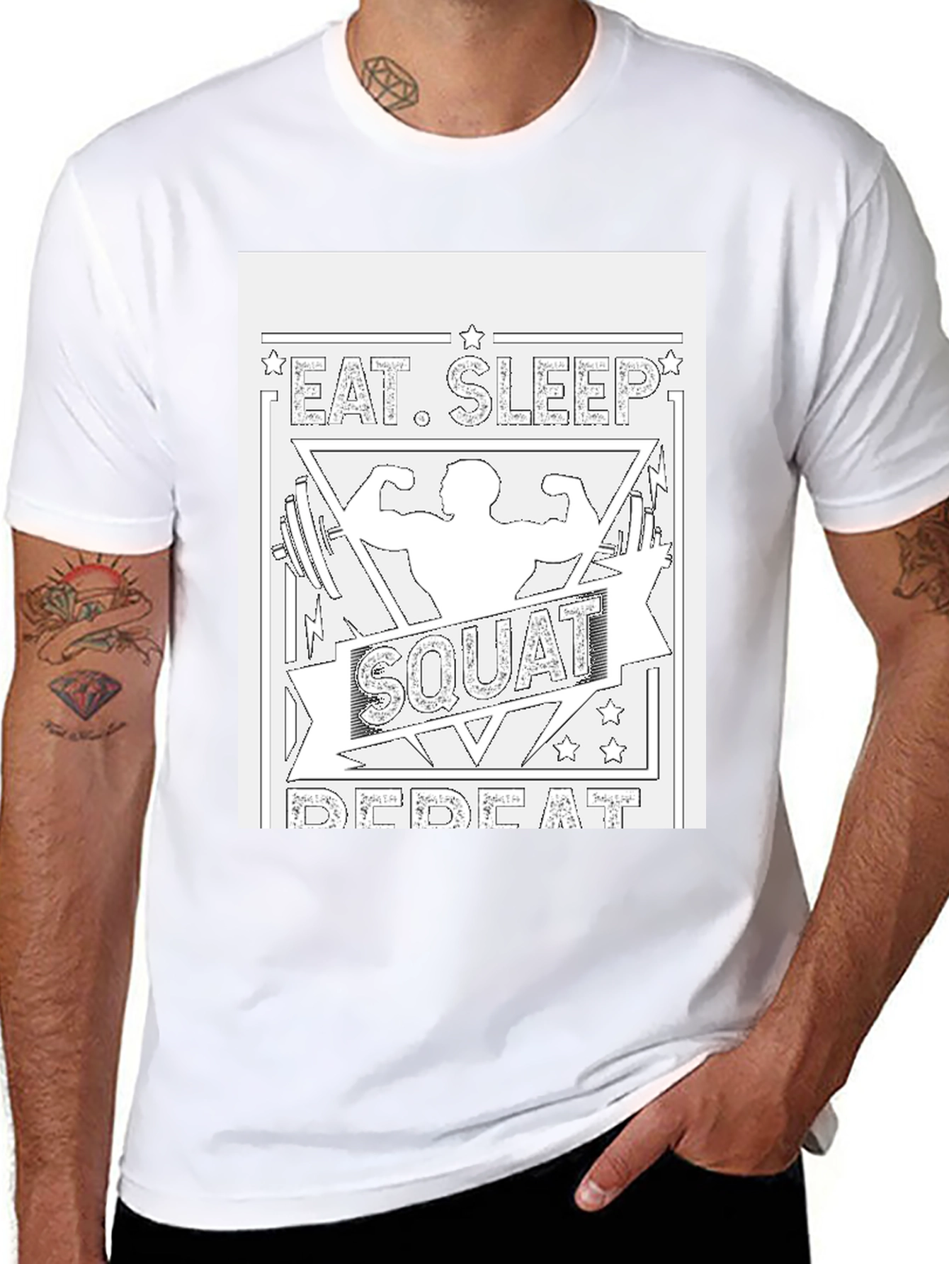Eat Sleep Squat Repeat Graphic Tee