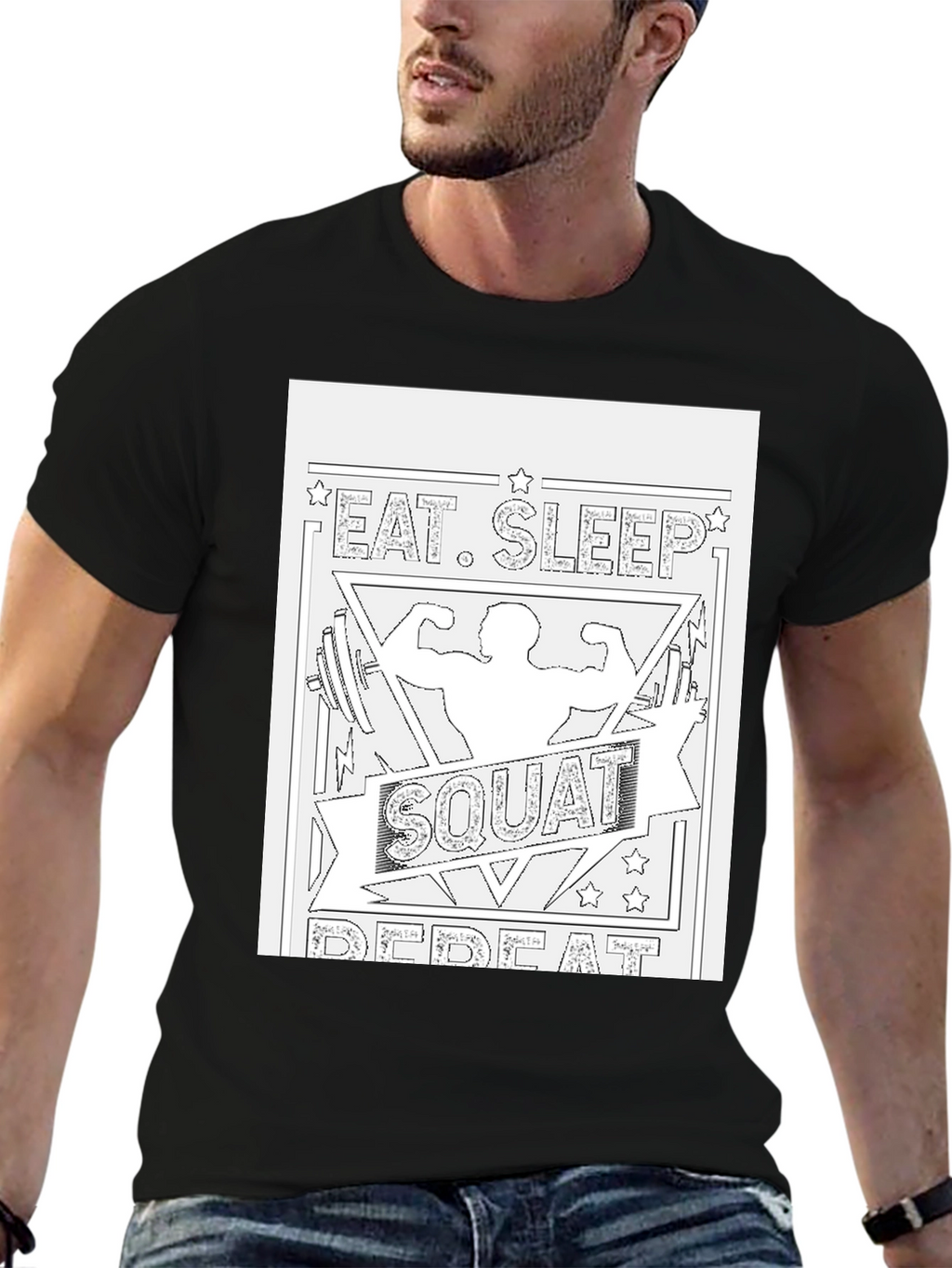 Eat Sleep Squat Repeat Graphic Tee