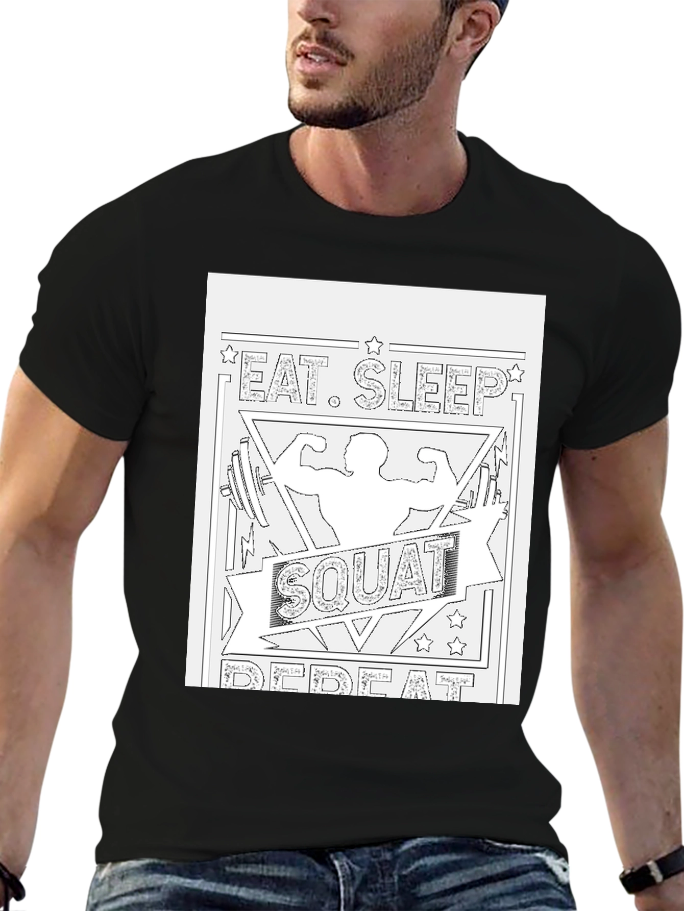 Eat Sleep Squat Repeat Graphic Tee