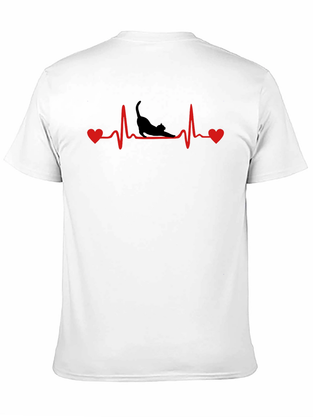 Cat Heartbeat T-Shirt - Black