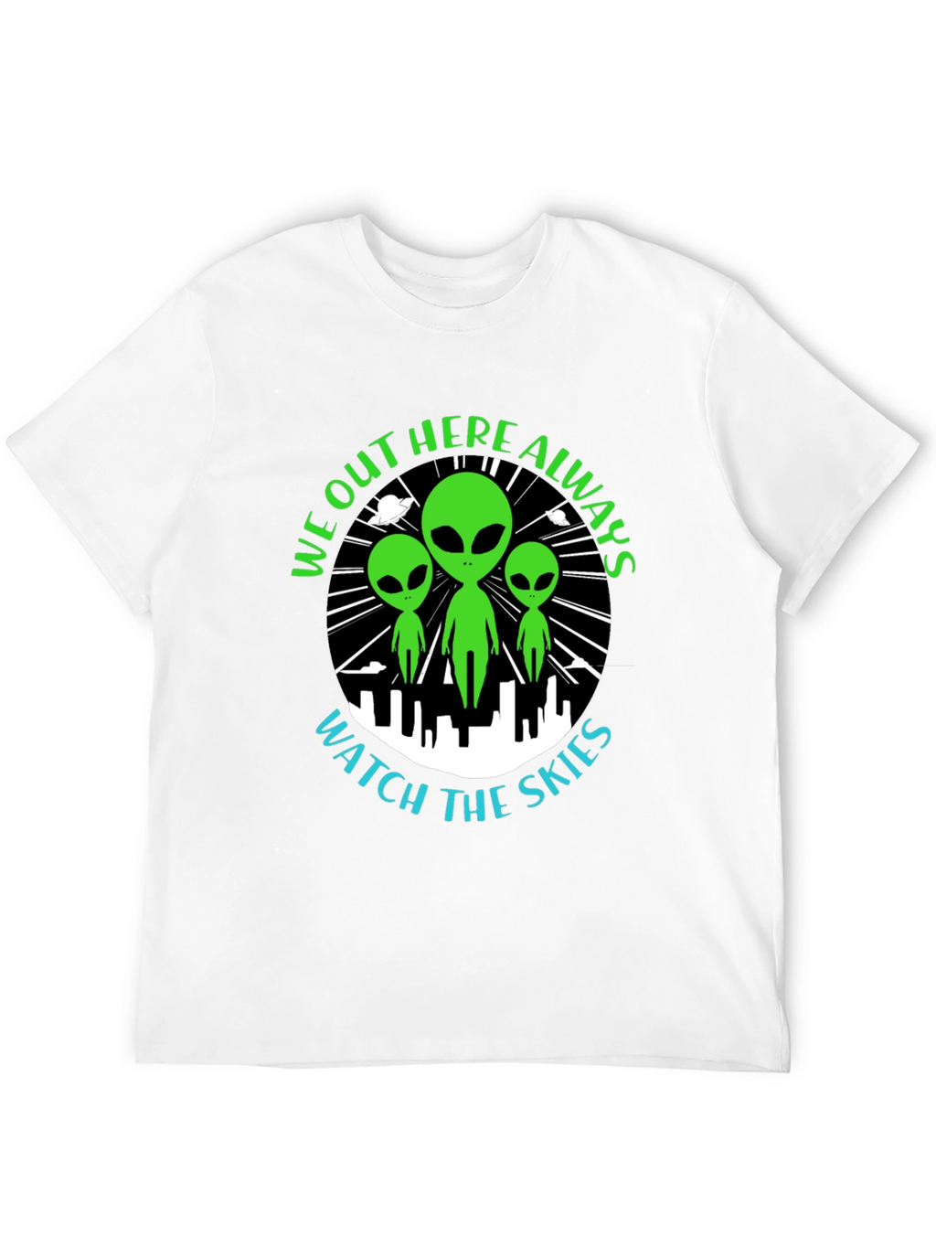 Alien Watch the Skies Graphic Tee - Black