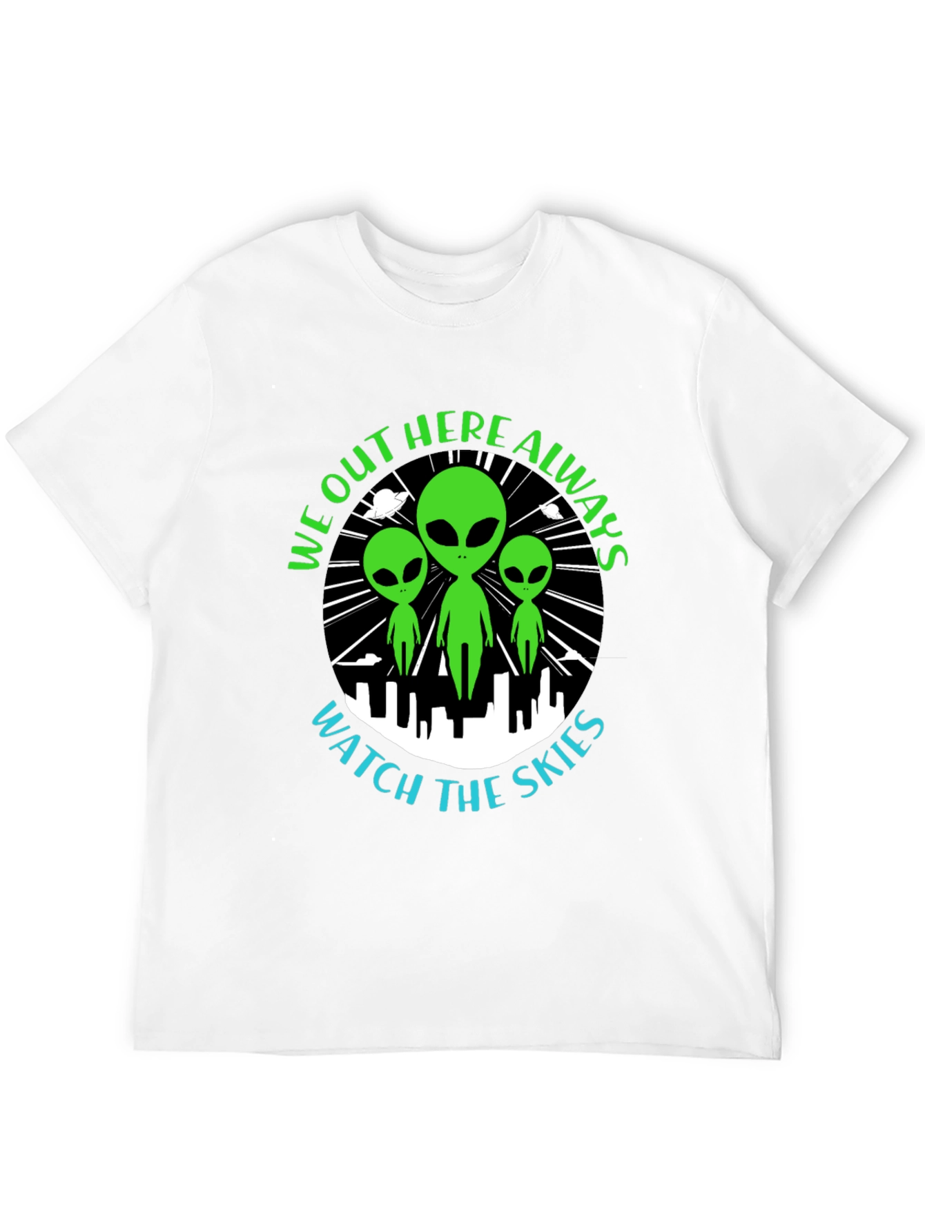 Alien Watch the Skies Graphic Tee - Black