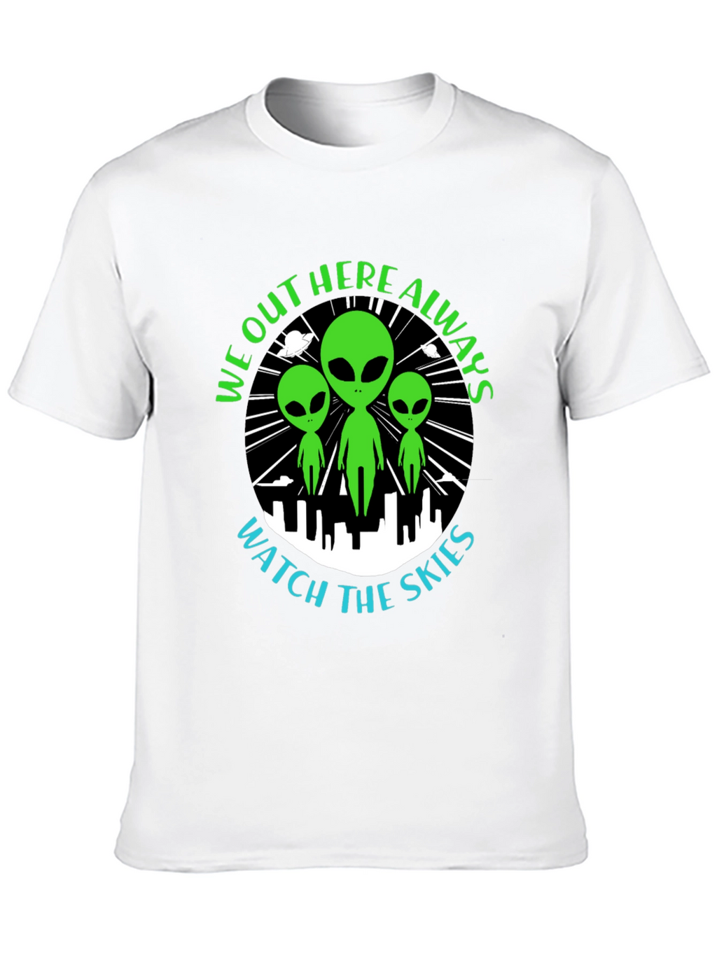 Alien Watch the Skies Graphic Tee - Black