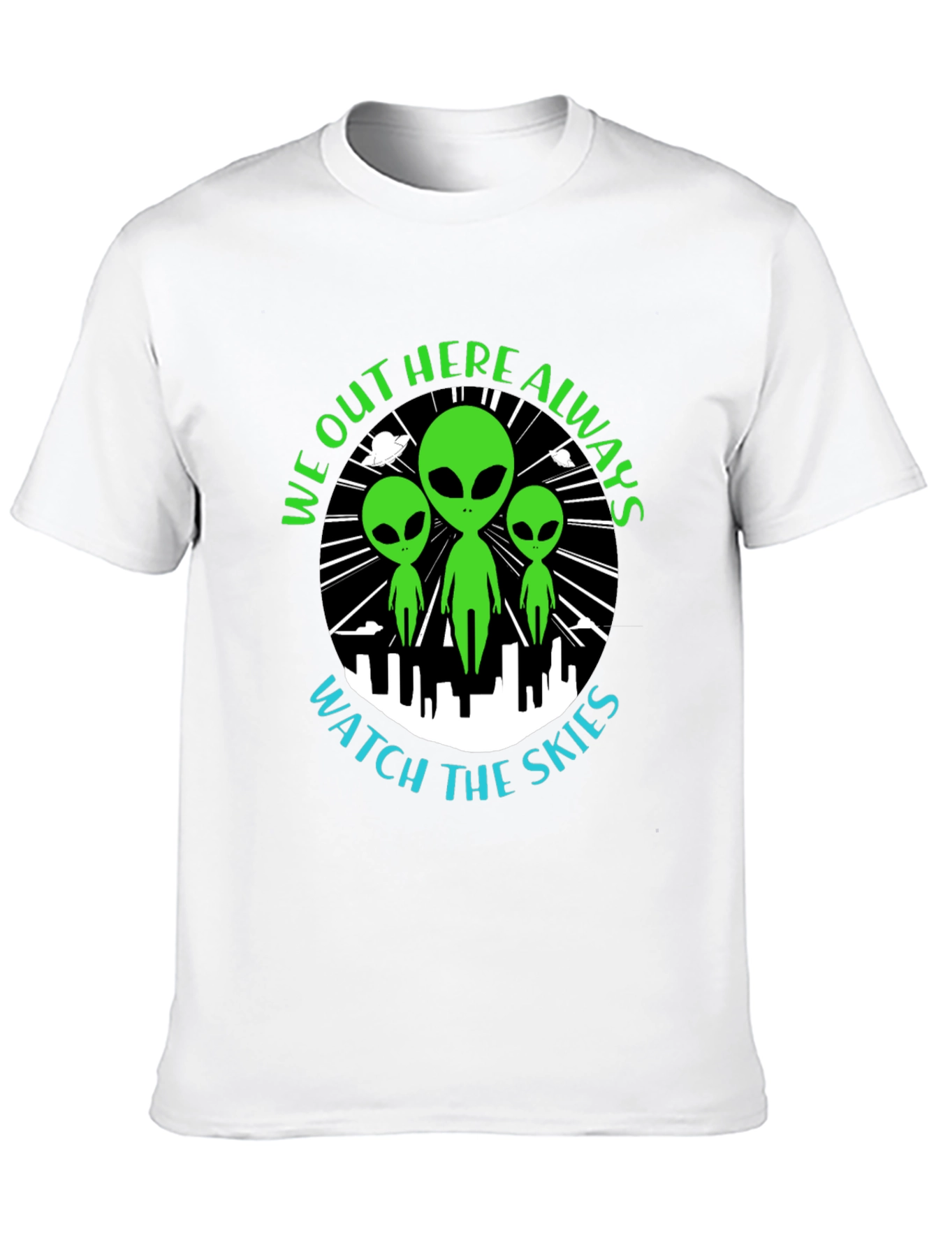 Alien Watch the Skies Graphic Tee - Black