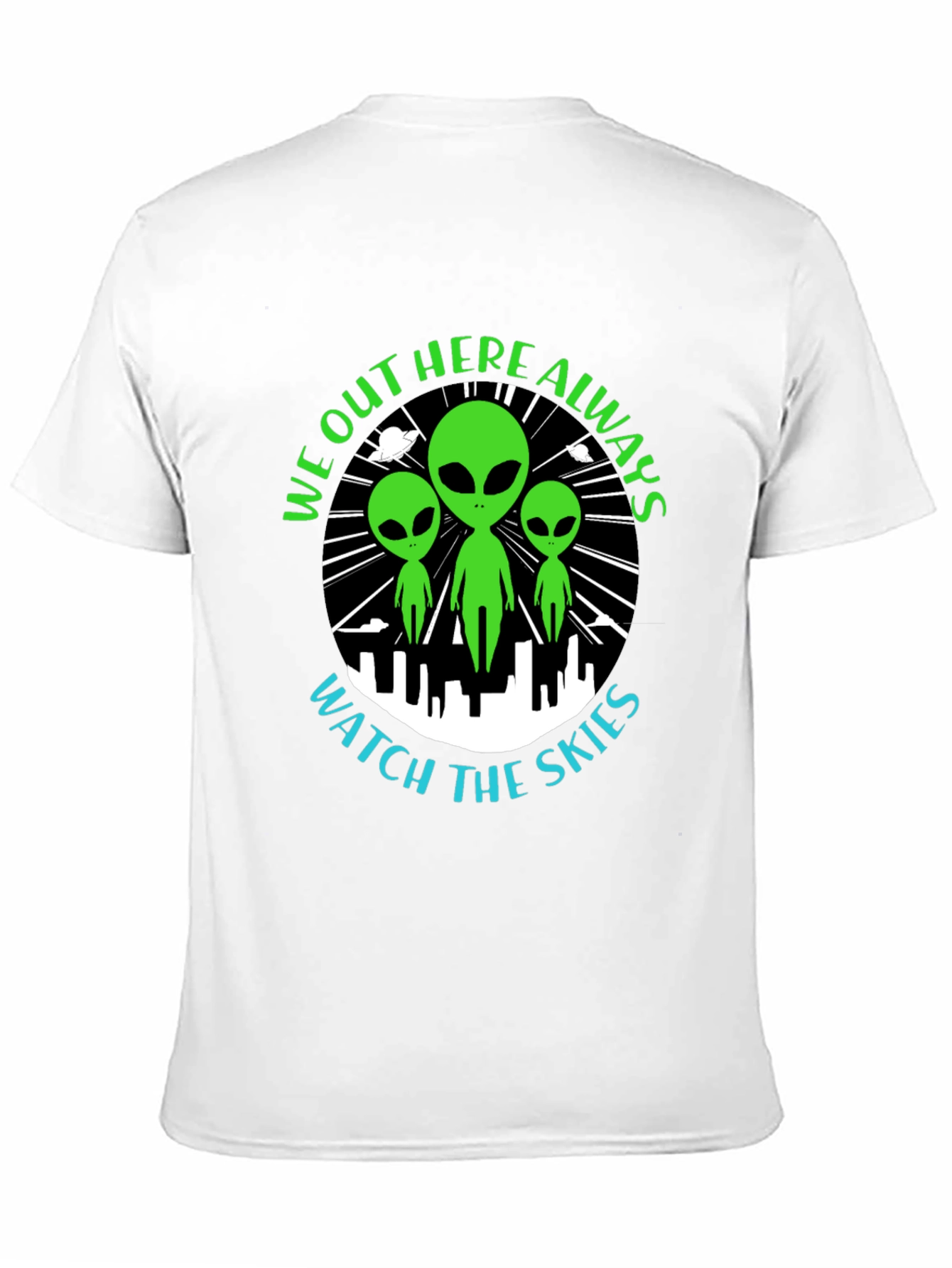 Alien Watch the Skies Graphic Tee - Black