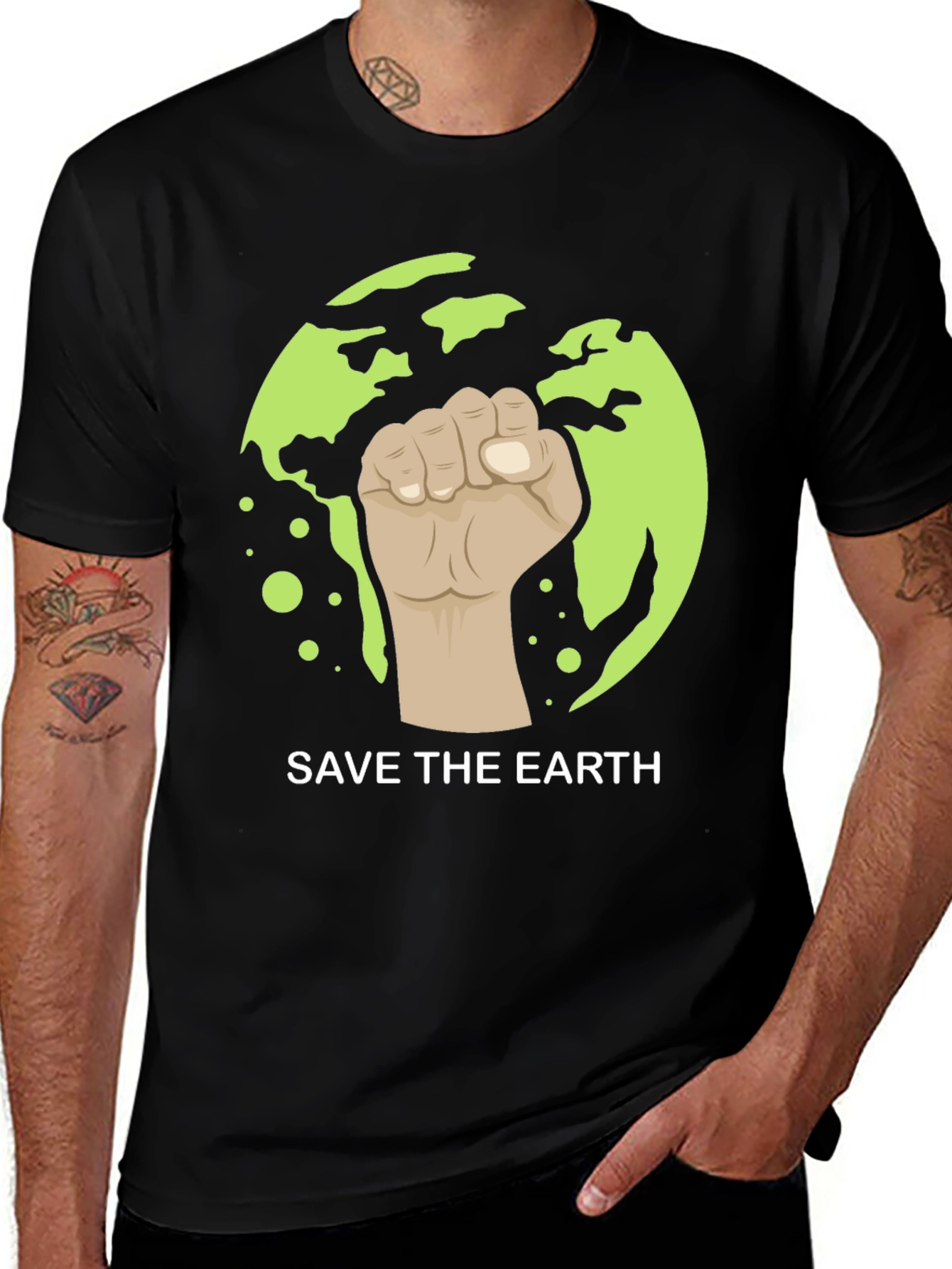 Save the Earth Graphic Tee - Black