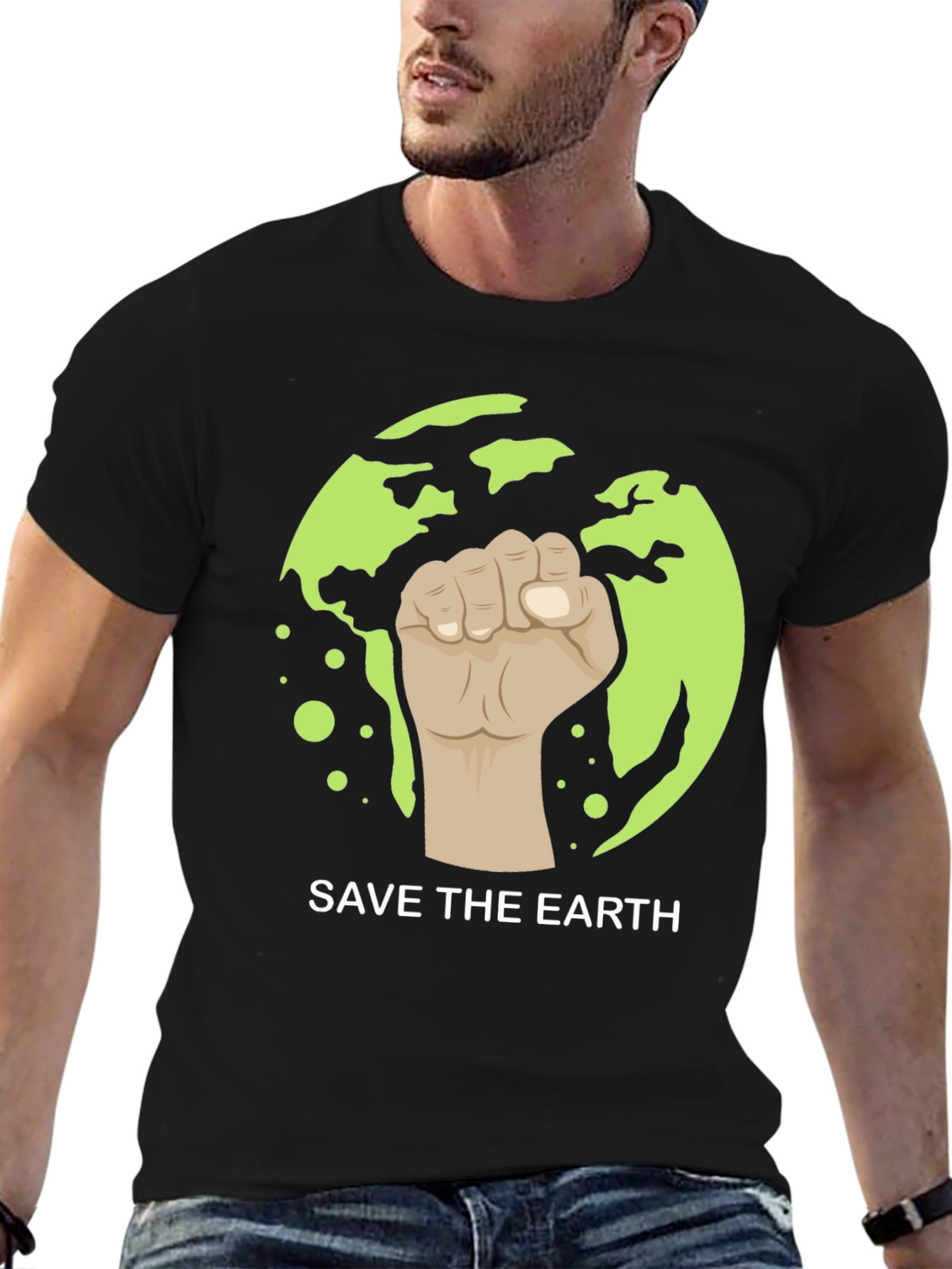 Save the Earth Graphic Tee - Black