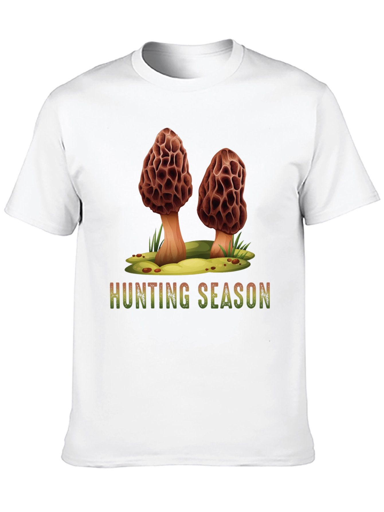 Mushroom Hunting Season Black T-Shirt
