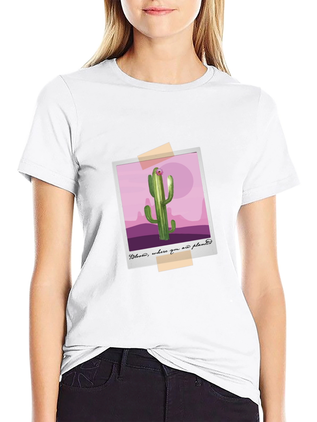Cactus Photo Tee - Bloom Where You Are Planted