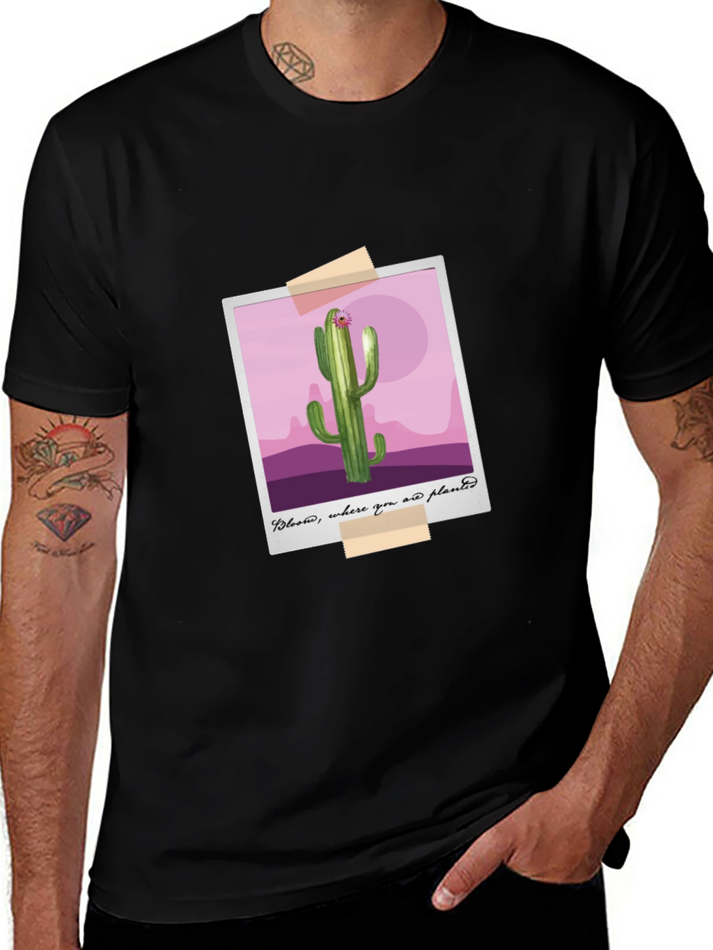 Cactus Photo Tee - Bloom Where You Are Planted