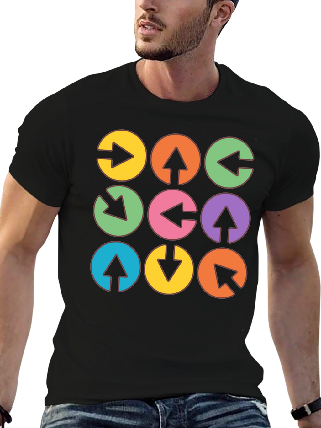 Arrow Circle Graphic Tee - Unique Design