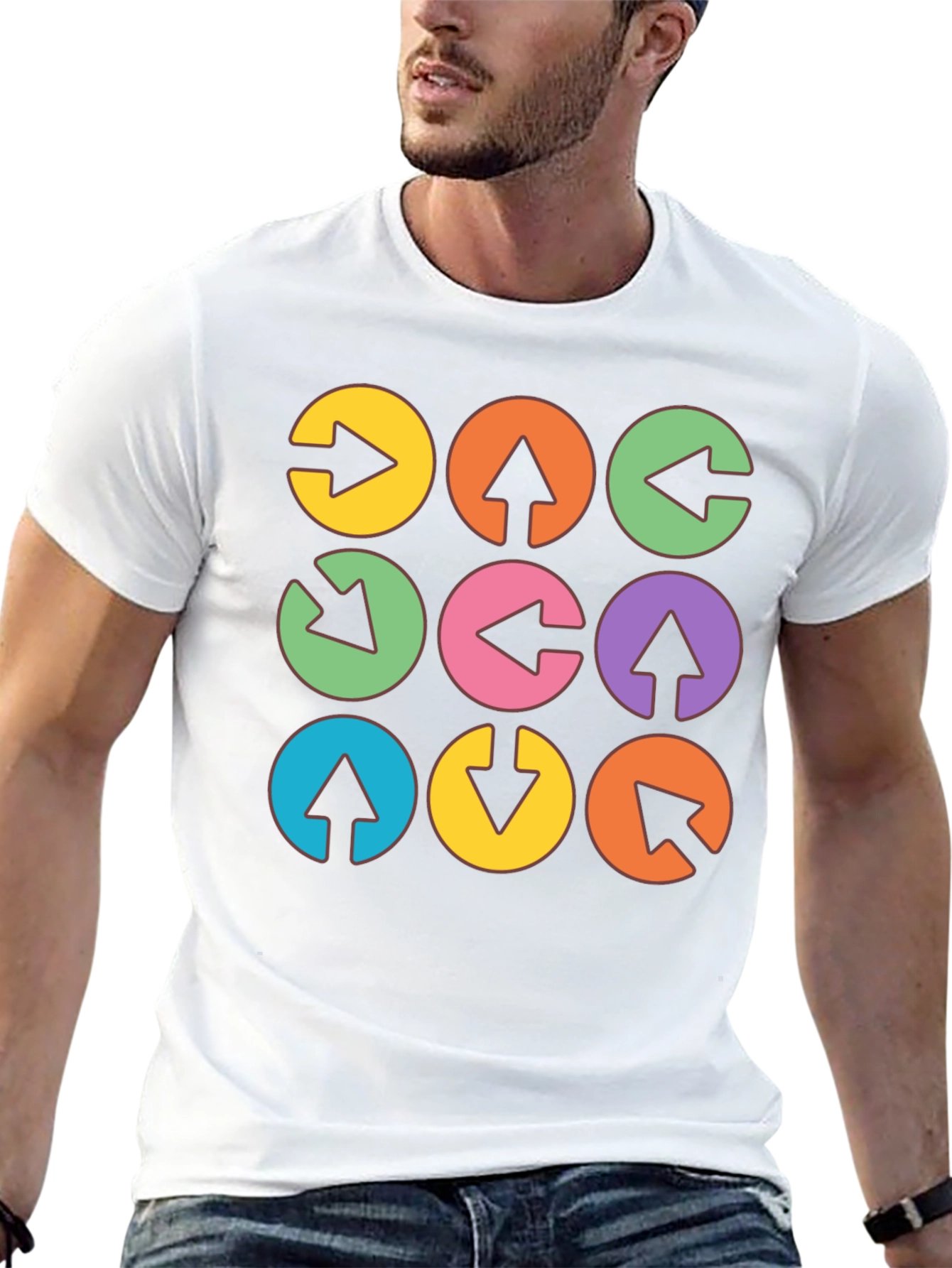 Arrow Circle Graphic Tee - Unique Design