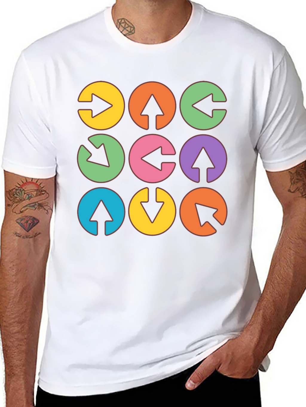 Arrow Circle Graphic Tee - Unique Design