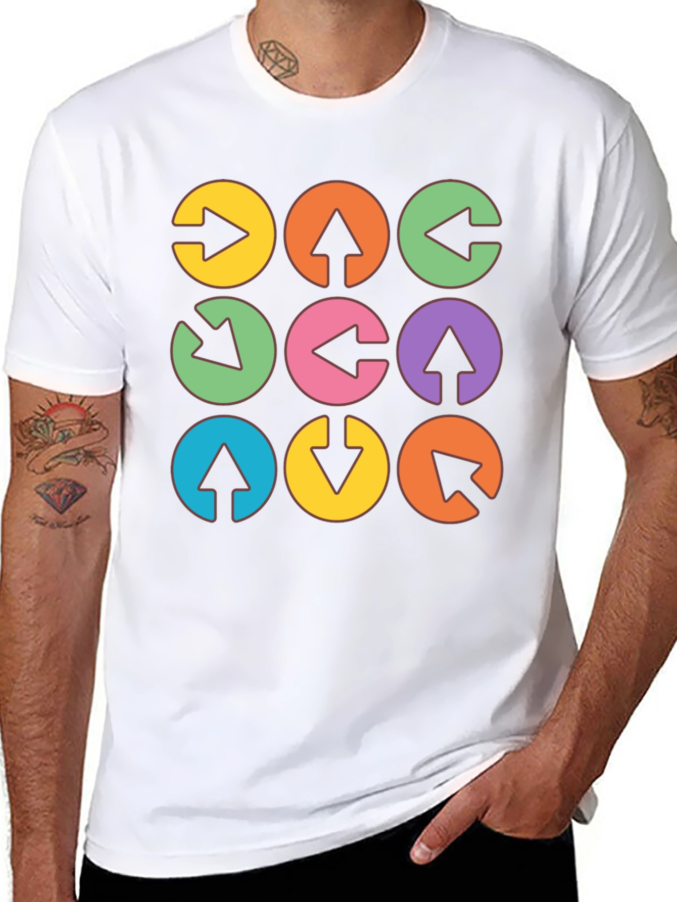 Arrow Circle Graphic Tee - Unique Design