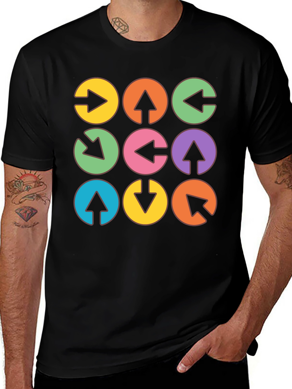 Arrow Circle Graphic Tee - Unique Design