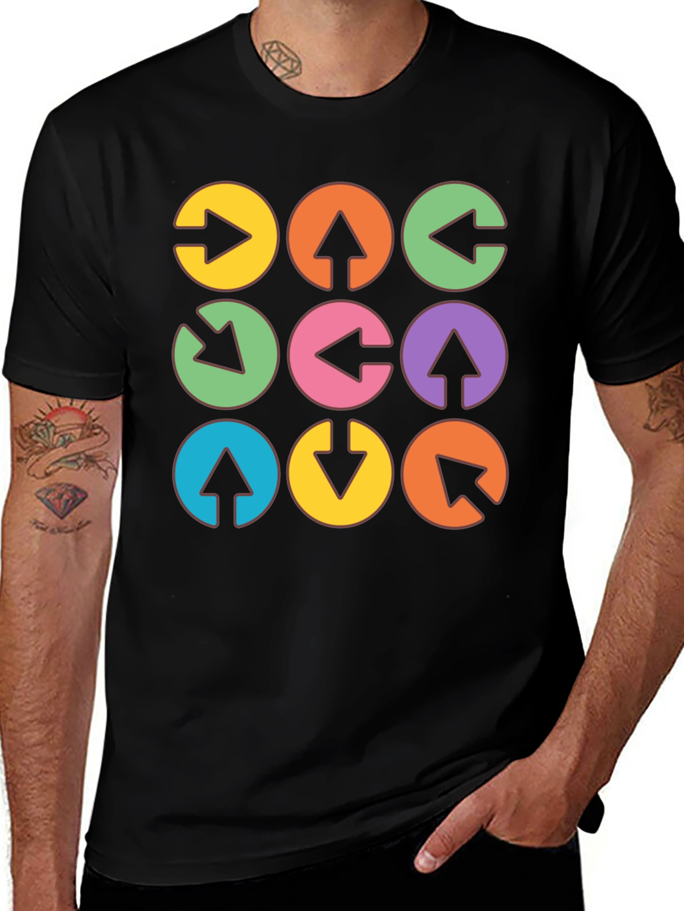 Arrow Circle Graphic Tee - Unique Design