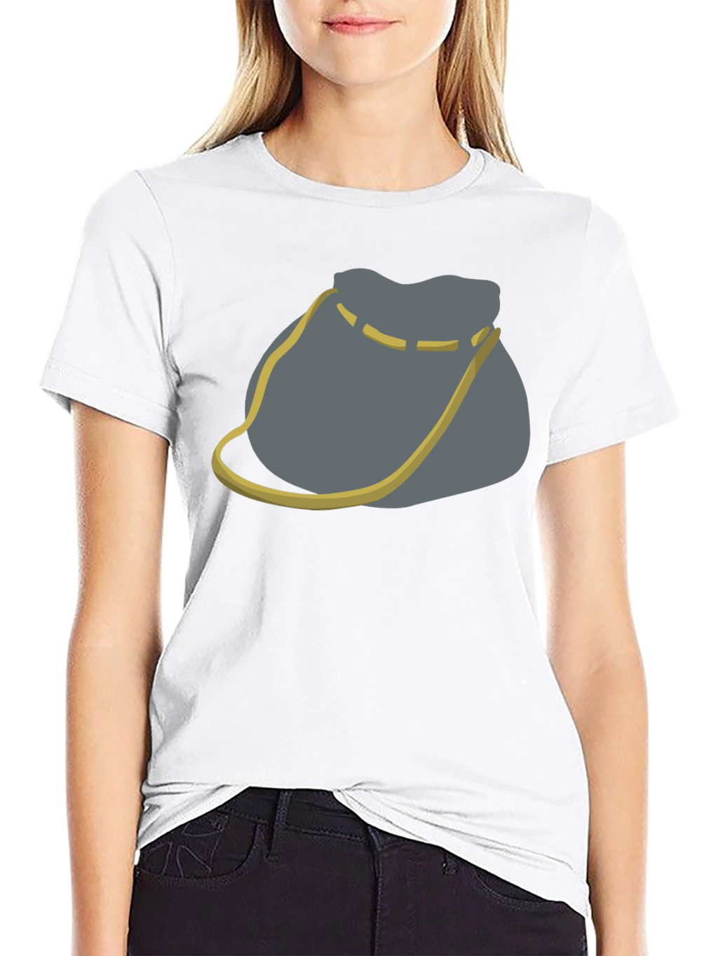 Novelty Gray Bag Graphic Tee - Casual Comfort