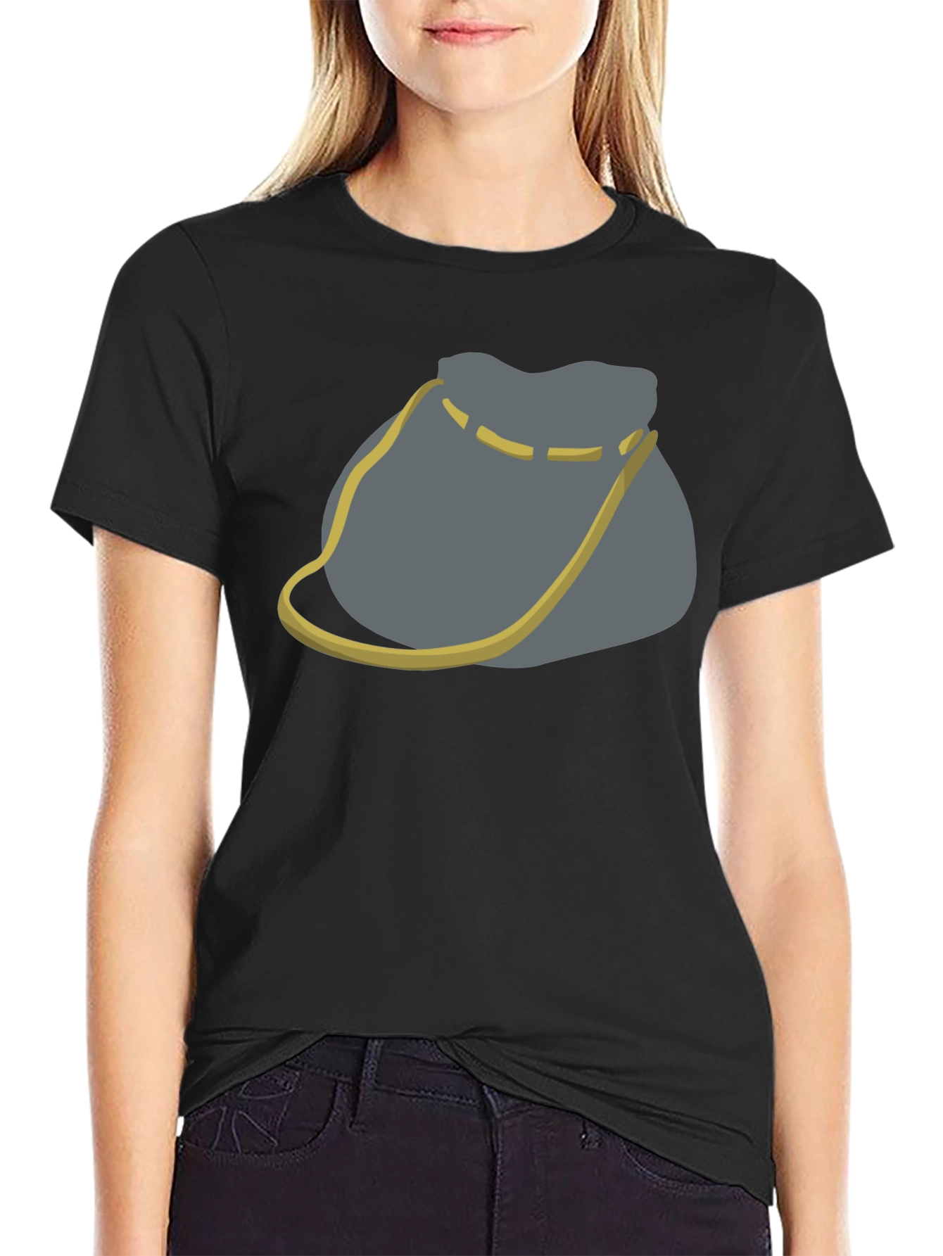 Novelty Gray Bag Graphic Tee - Casual Comfort