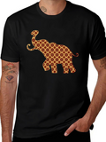 Elephant Pattern T-Shirt - Unique Graphic Tee