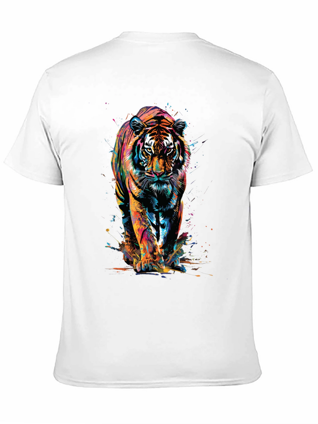 Vibrant Tiger Graphic Print Black T-Shirt