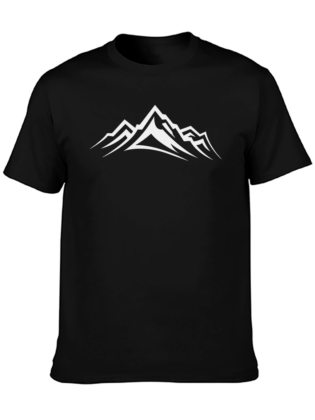 Mountain Peak Graphic Tee - Black Cotton Comfort