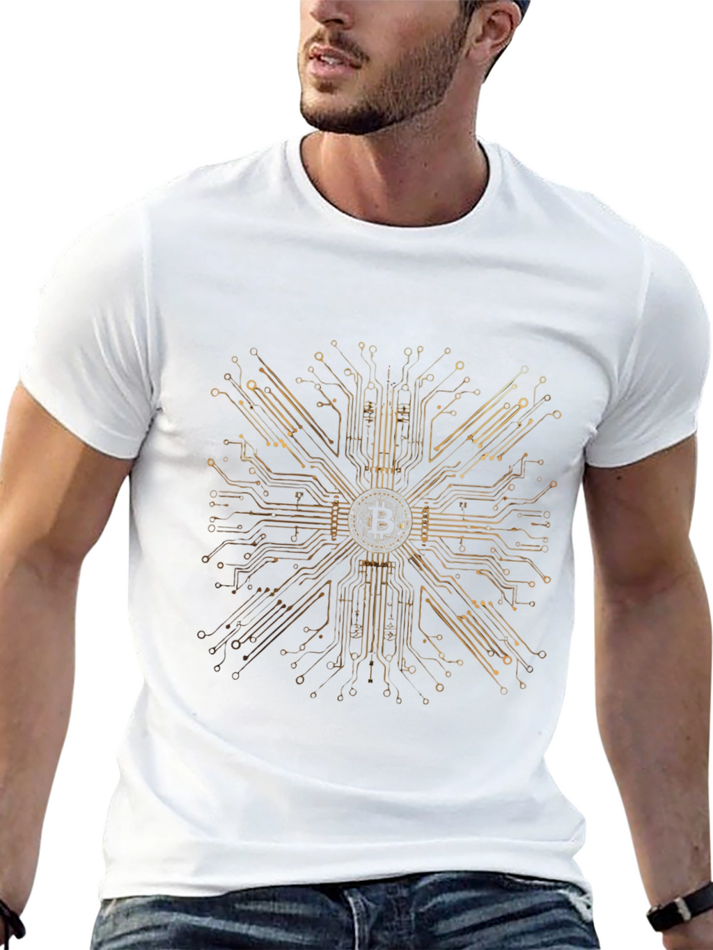 Bitcoin Circuit Board Graphic T-Shirt